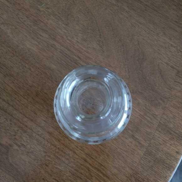 Vintage Antique Clear Etched Glass Crystal Decanter Floral - Picture 8 of 12